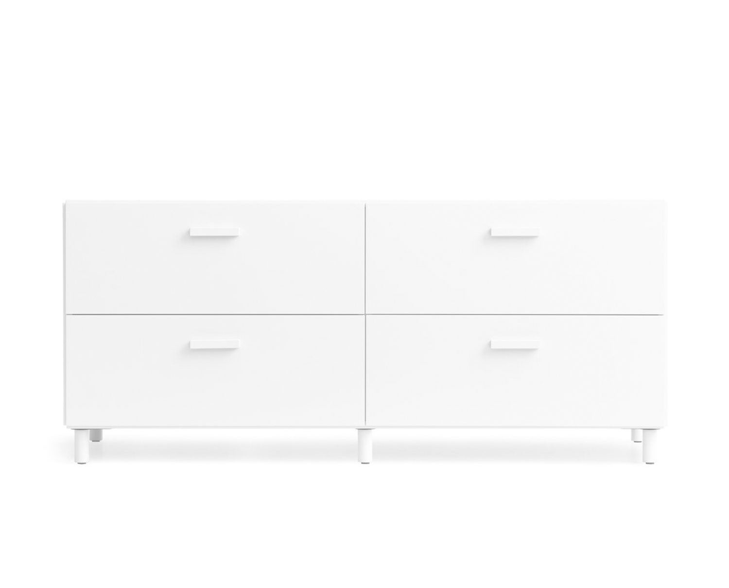 Relief Byrå Låg Vit | Ben
