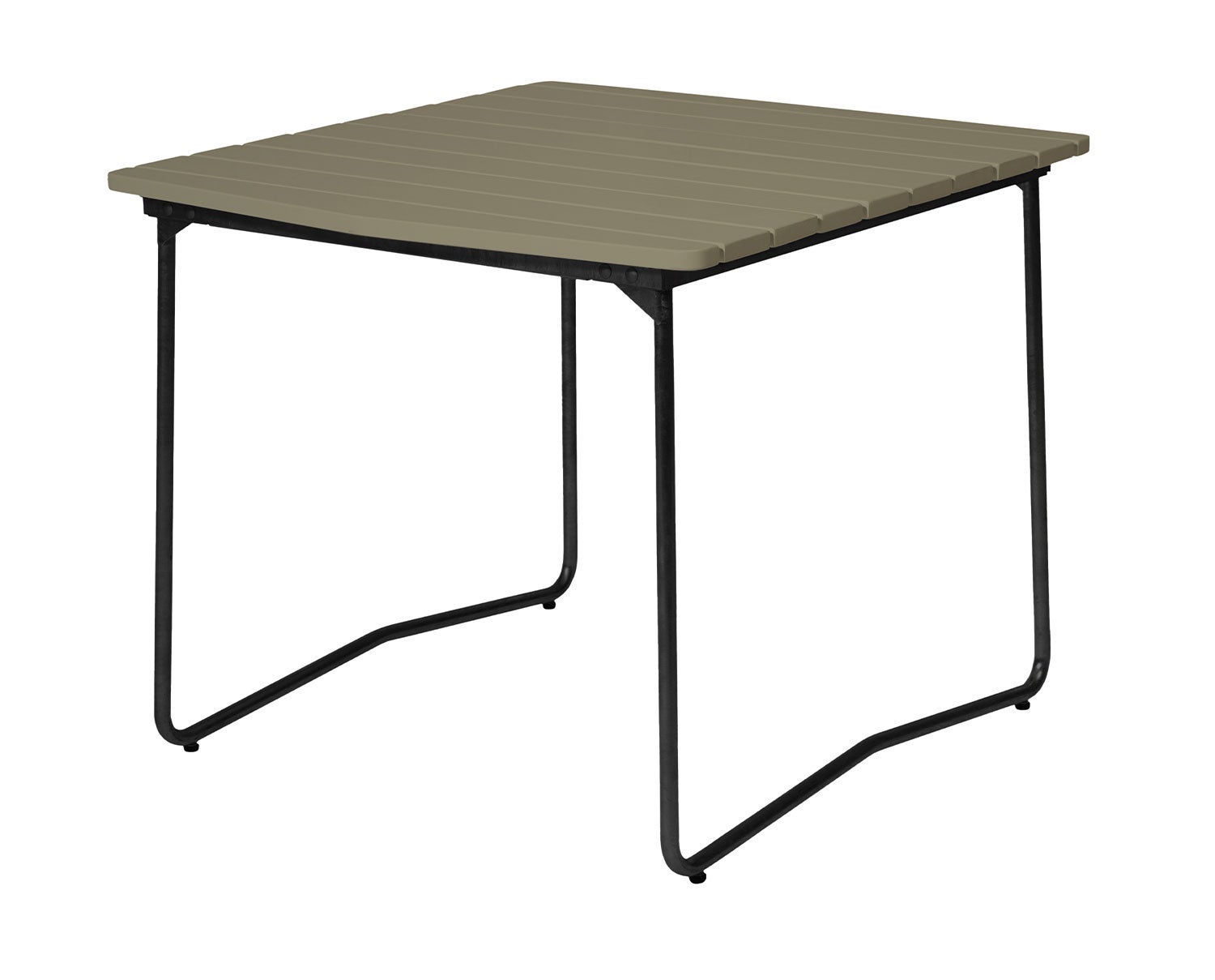 Bord B31 84 i ljusgrön lackad ek med svart stativ