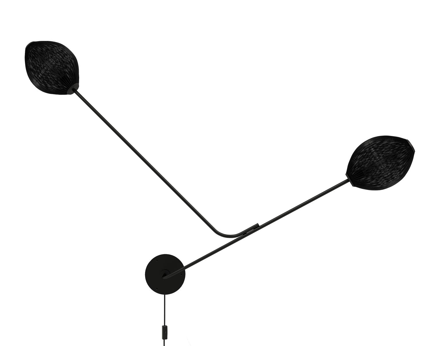 Satellite vägglampa svart, släckt framifrån | GUBI