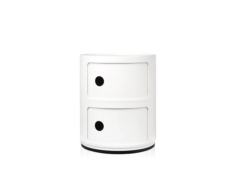 Componibili byrå/sidobord med förvaring, två lådor Vit