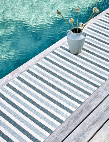 Teo Gångmatta Sage passar bra till på altanen vid poolkanten.