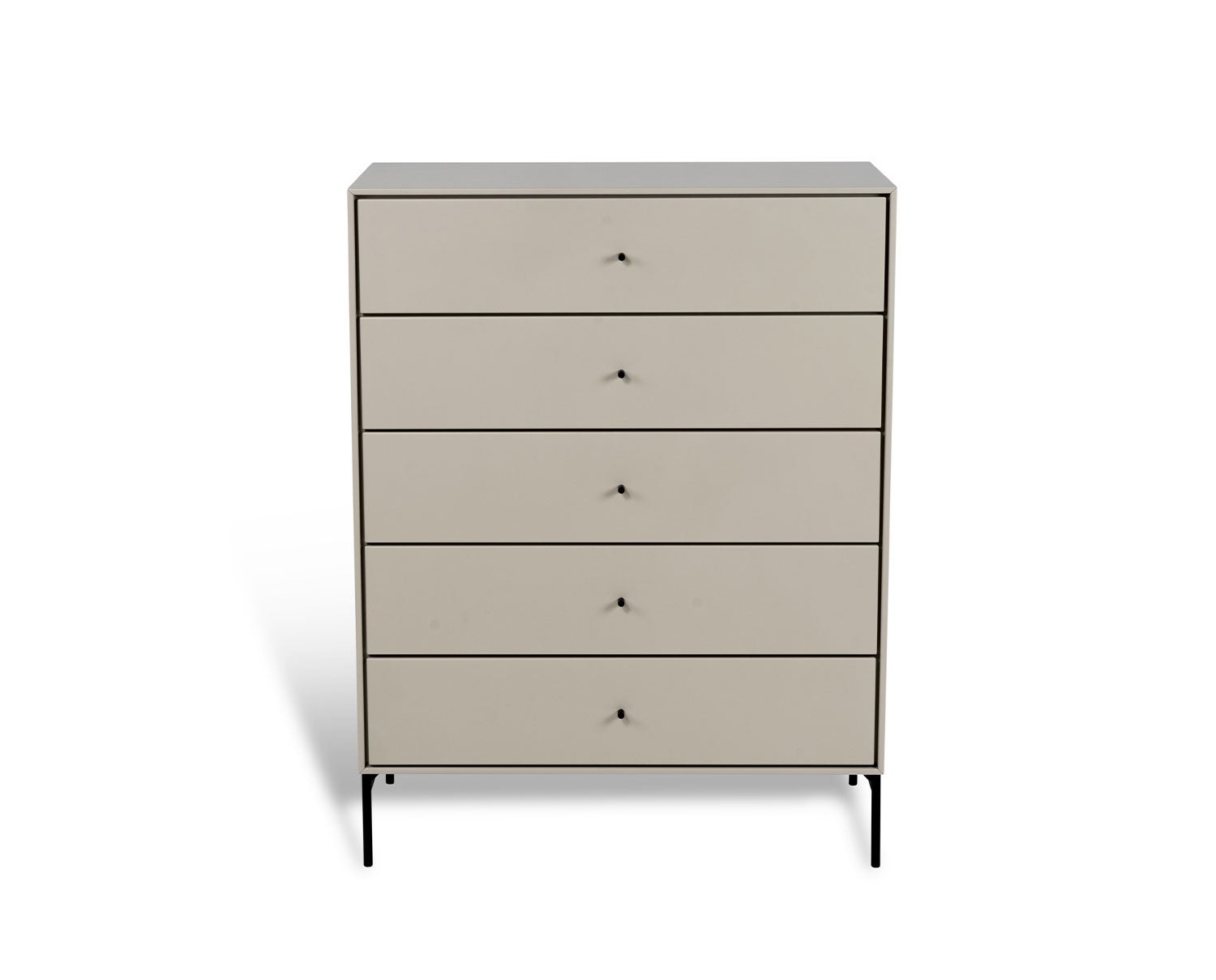 Volt Byrå 5 Lådor | Beigelack och med ben i svartlackat stål