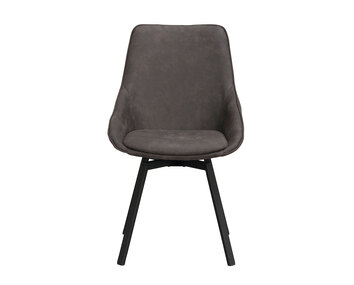 Alison stol i grått microfibertyg, svarta metallben