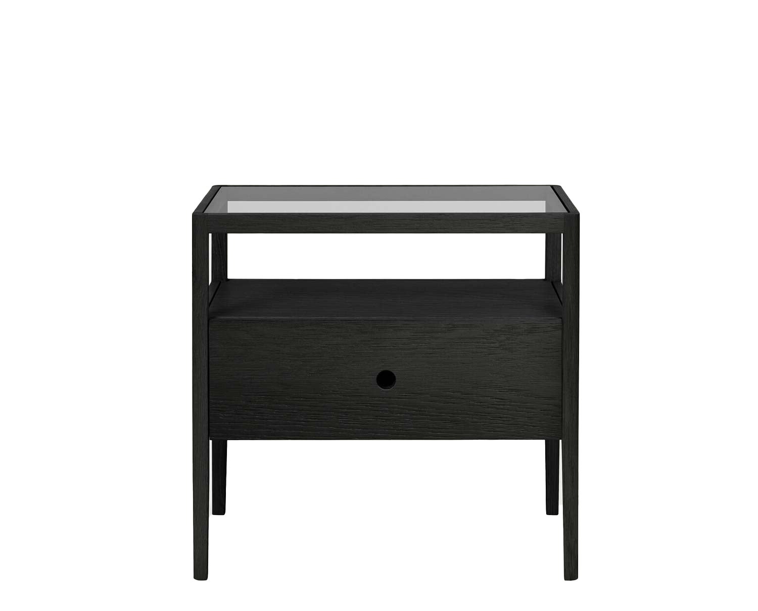 Spindle Sängbord Svart Ek