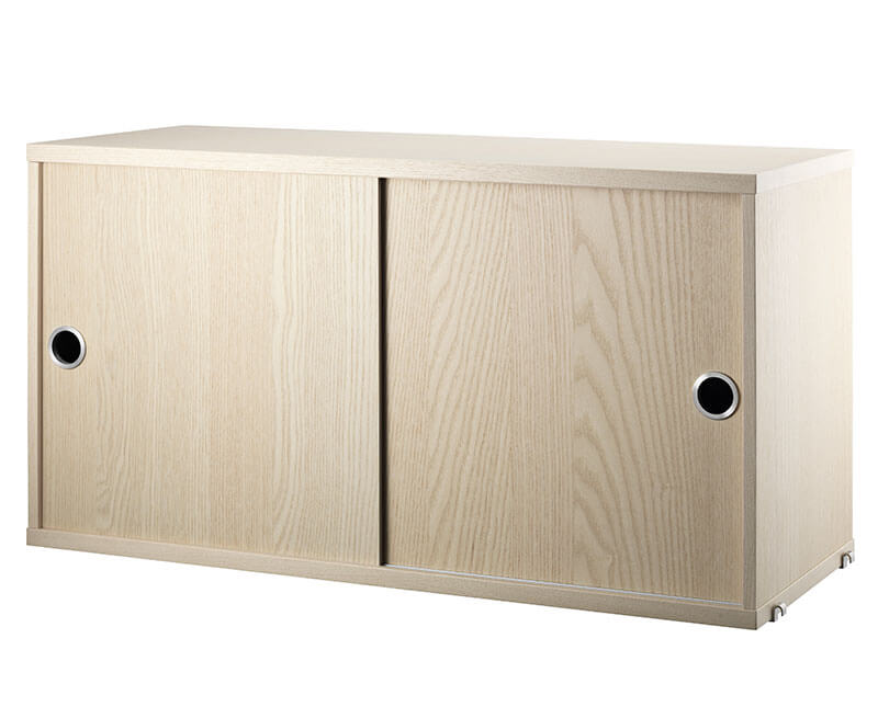 String Skåp med skjutdörrar 78x30 Ask