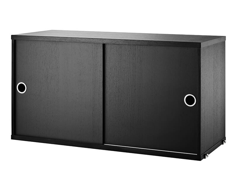 String skåp med skjutdörrar 7830 Svartbetsad ask