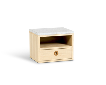 Höllviken Sängbord Vägghängt Vitpigmenterad Ek