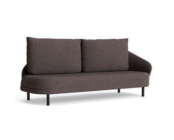 New Wave med öppet avslut, klädd i tyget Barnum Bouclé 11. Benen är i svartbetsad ek.