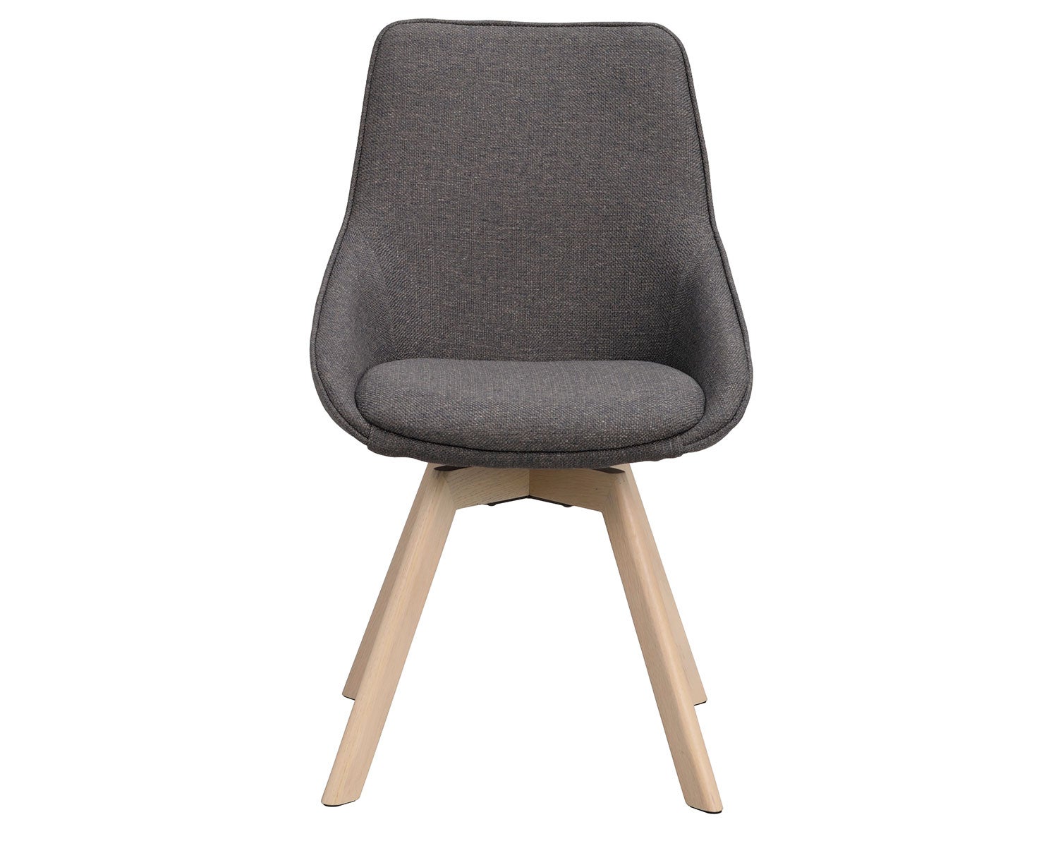 Alison stol i mörkgrått tyg, vitpigmenterade ekben