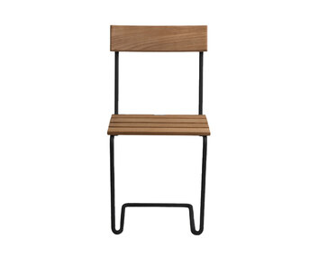 Stol 1 i teak med svart stativ