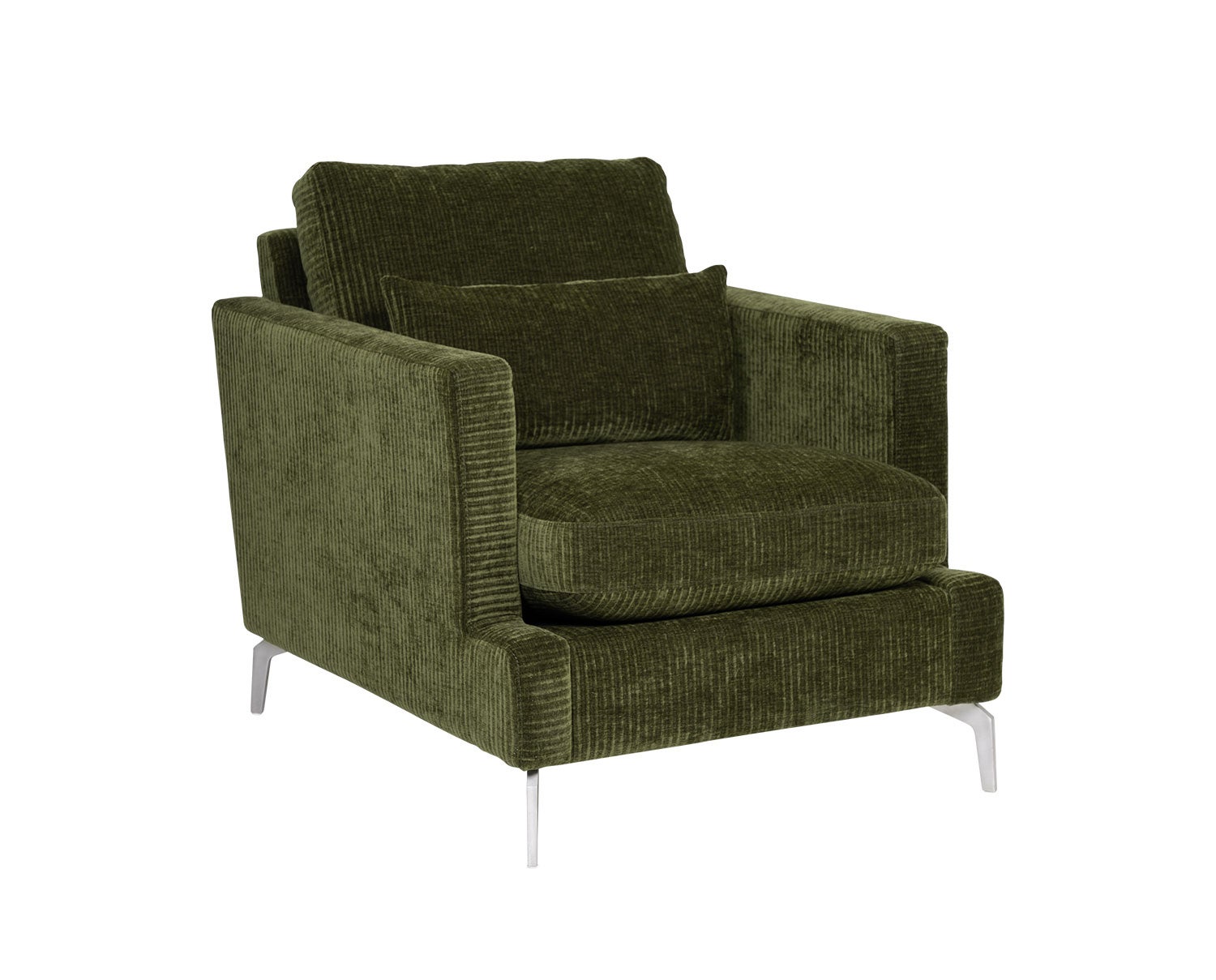 Maxx Fåtölj från Bröderna Anderssons klädd i ett grönt sammetstyg