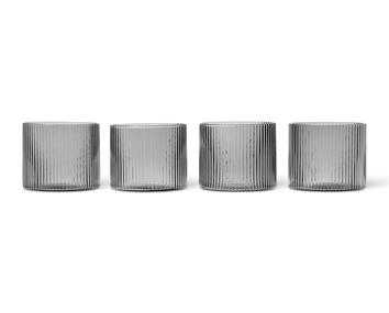 ferm-LIVING-Ripple-Low-Glasses-Setof4-Smoked-Grey