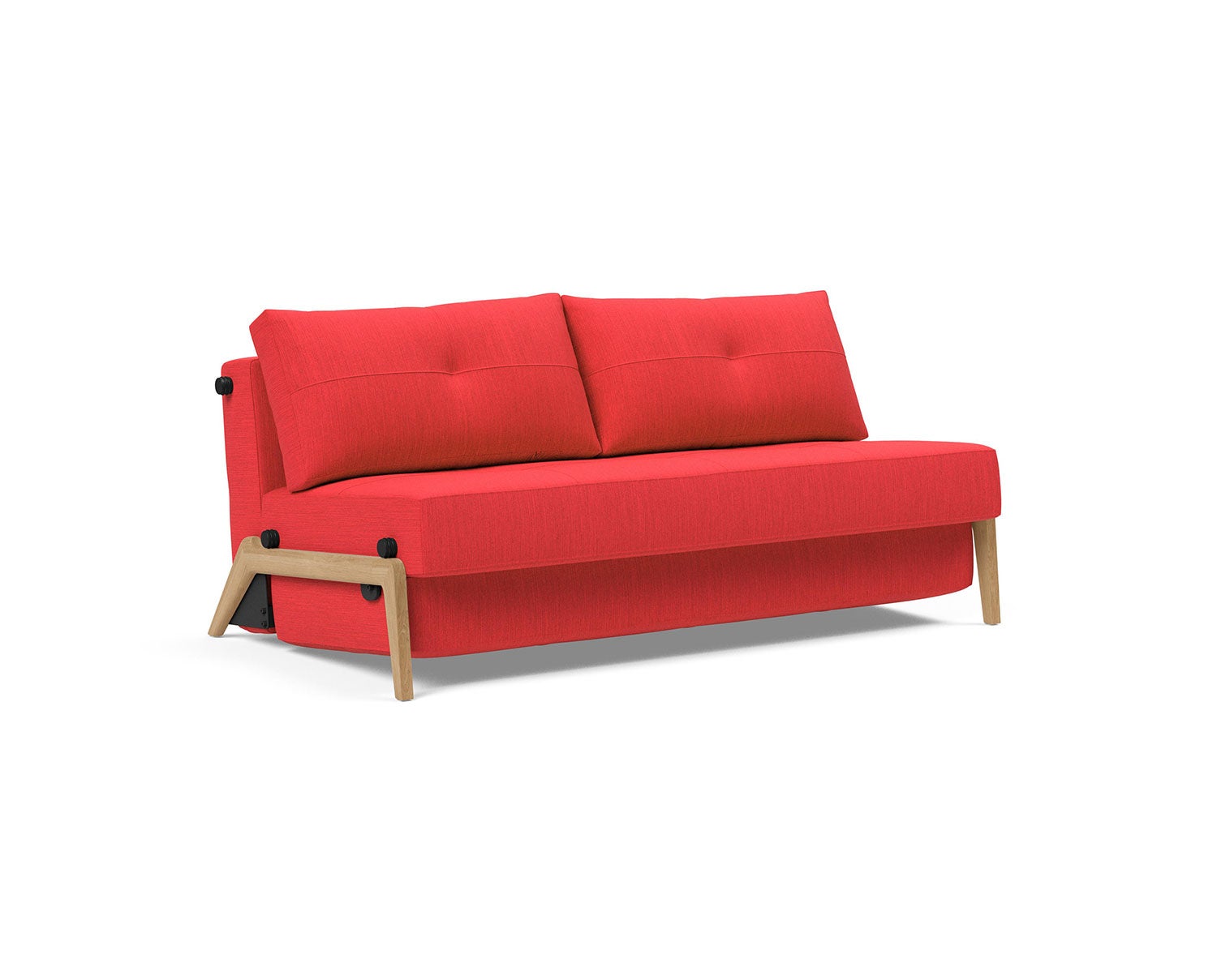 Cubed 02 Bäddsoffa 160 med ekben i tyget 511 Elegance Red