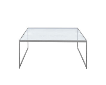 Square Soffbord 102 Silver Grå/ Glas