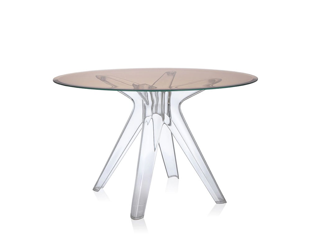 Sir Gio Matbord Runt Transparent Rosa