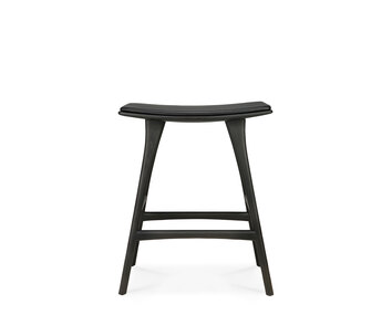 Osso Barpall Svart Ek Svart Läder