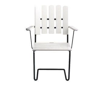 A2 Fåtölj i vitlackad ek med svart stativ