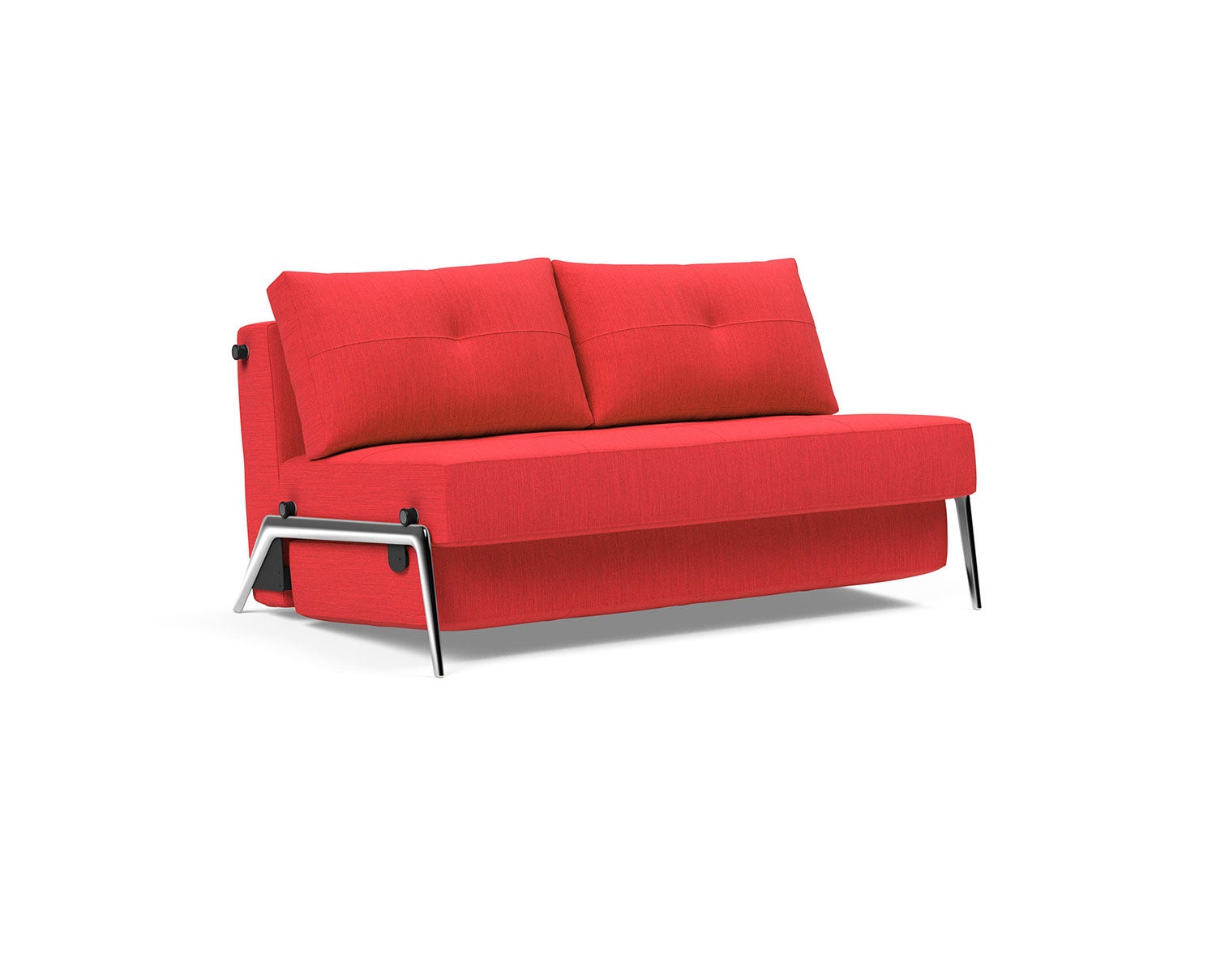 Cubed 02 Bäddsoffa 140 med aluminiumben i tyget 511 Elegance Red