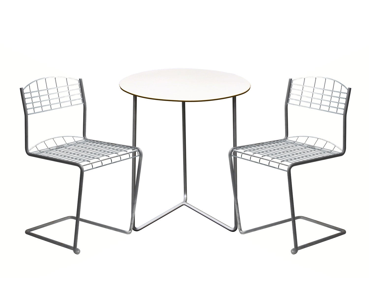 High Tech Bord 60 + 2 st High Tech Stol Matgrupp Varmförzinkning