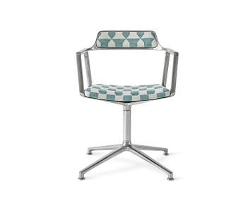 Vipp 452 Swivel Chair i tyget Lagrasse med stativ i polerat aluminium