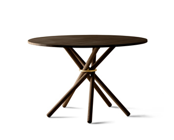 Hector Matbord i svart ek med mässingsring