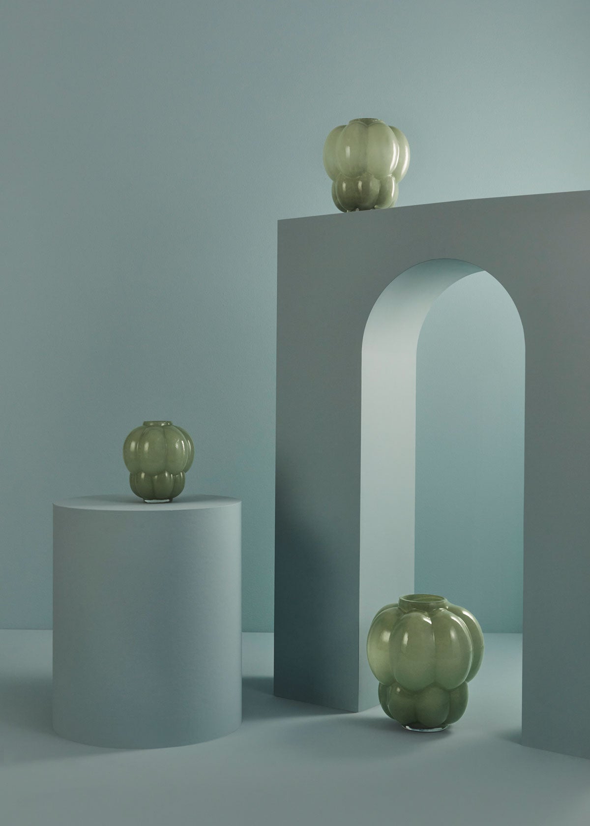 Uva Vas Glas Pastel Green i olika storlekar