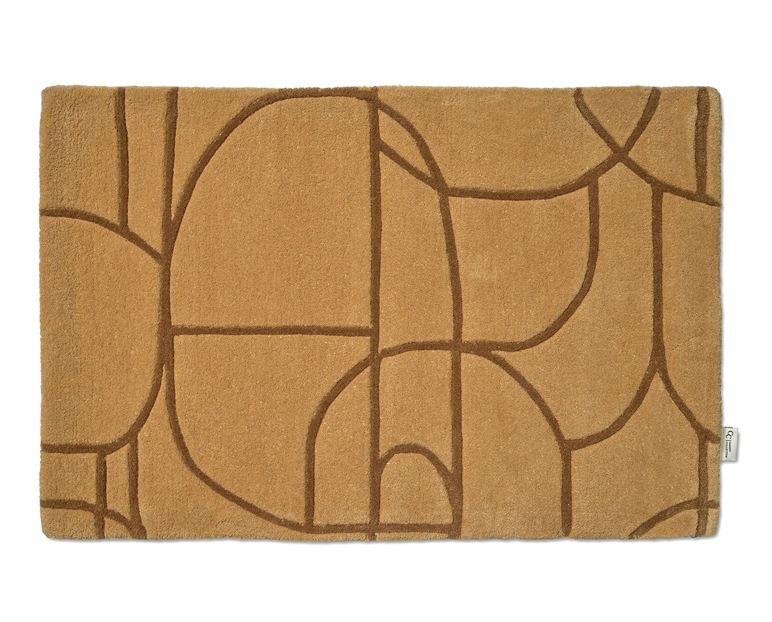 Modern abstract dörrmatta från Classic Collection i färg senap