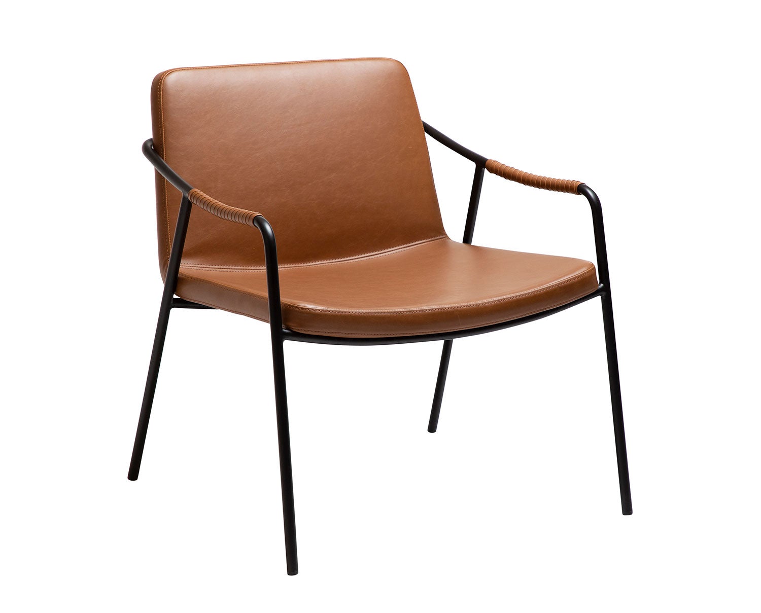 Boto Loungefåtölj | Ljusbrunt konstläder