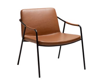 Boto Loungefåtölj | Ljusbrunt konstläder