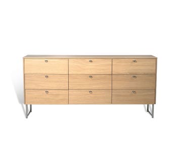 Deus Byrå med nio lådor i vitpigmenterad ek