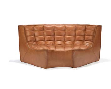 N701 Soffa Runt Hörn Läder Old Saddle