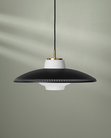 Opal Shade Pendel Svart / Vit