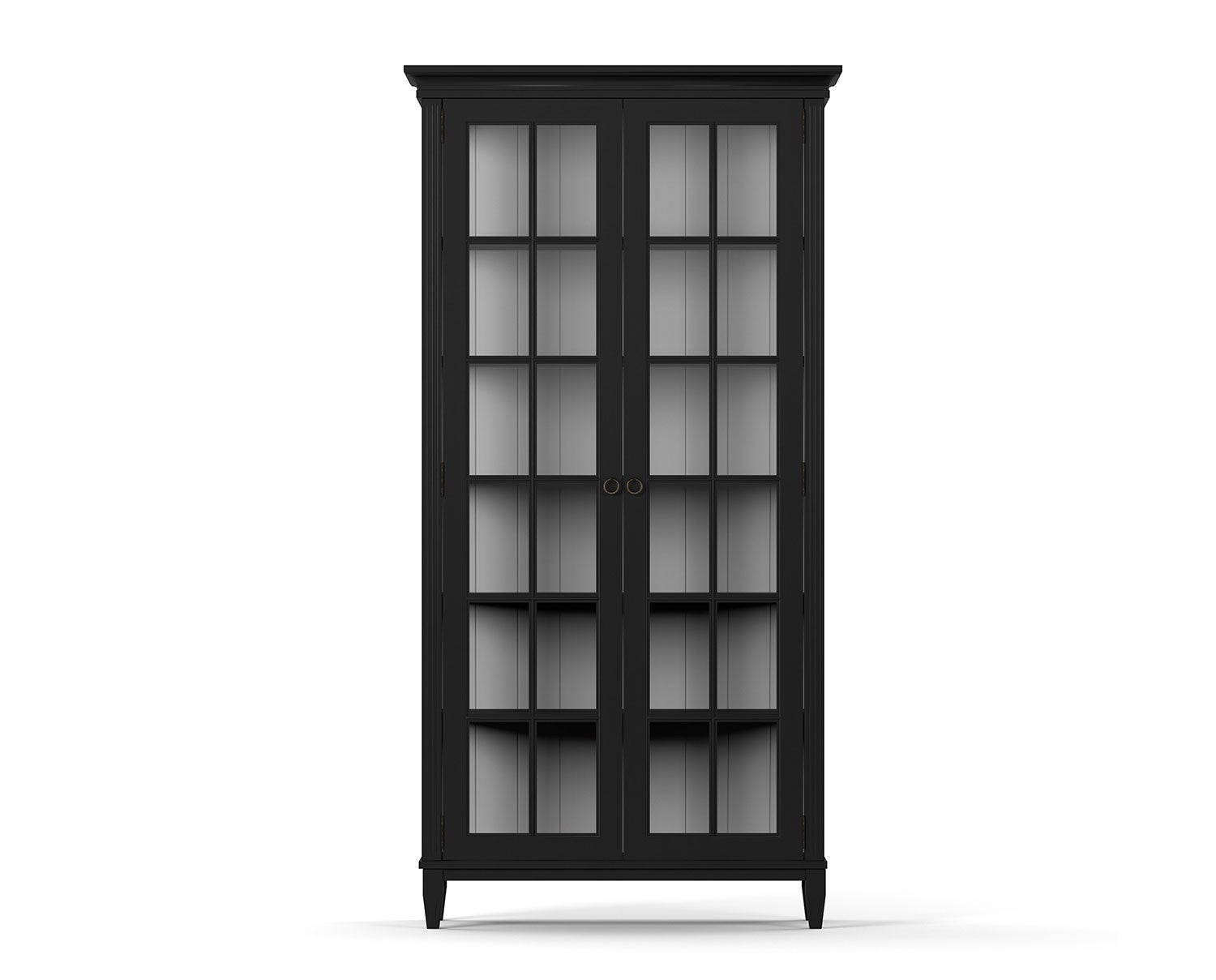 Stockholm Vitrinskåp med två dörrar och glassidor i utförandet Svart