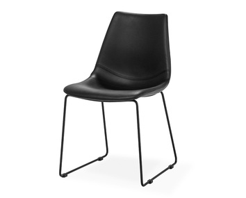 Fly Stol Svart PU Svart metall