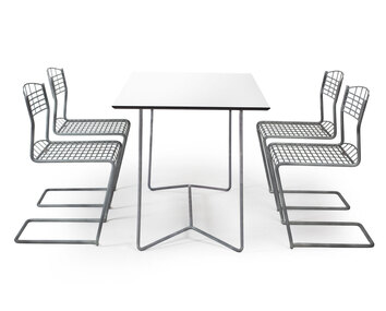 High Tech Bord 110 + 4 st High Tech Stol Matgrupp Varmförzinkning