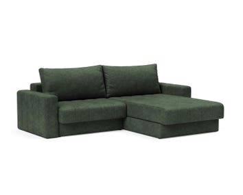 Akello Bäddsoffa Divan med armstöd i tyget 281 Avella Pine Green