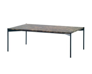 Soffbordet Plateau, med marmorskiva i Emperador Dark. Bilden visar storleken 60x100 centimeter. 