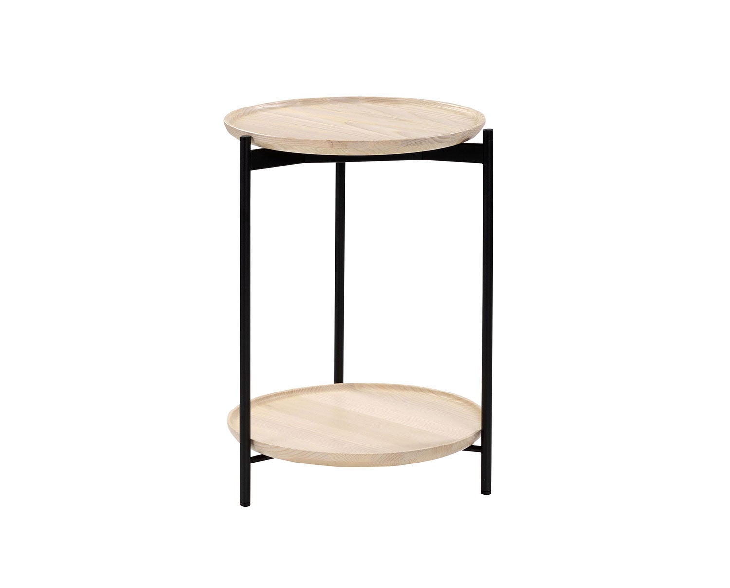 Soffbordet Plateau, i vitbetsad ask. Diameter 40.  Höjd 55. 