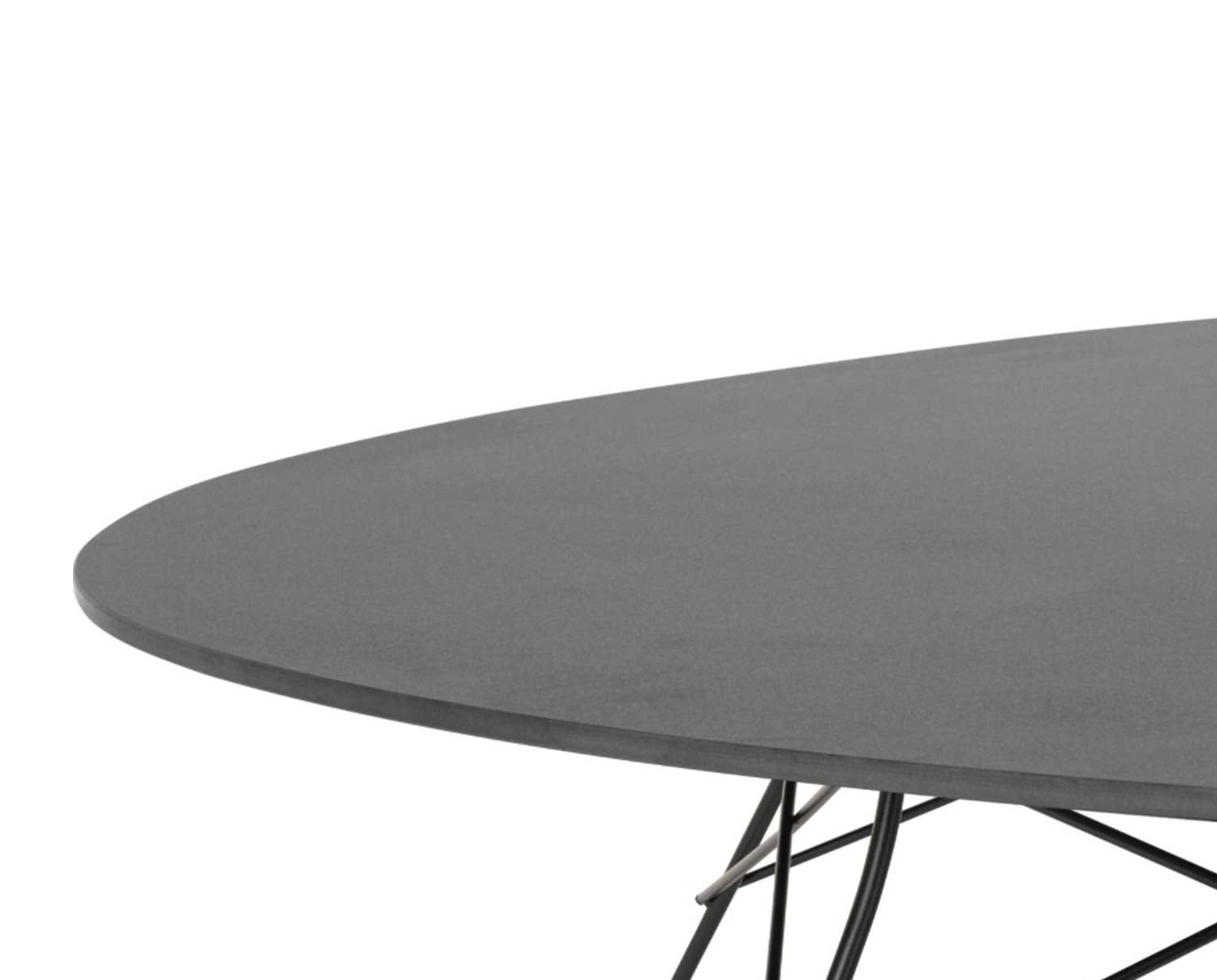 Glossy Bord Outdoor med svart skiva och svarta ben