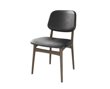 Carl Stol Svart Lädersits Rökoljad Ek