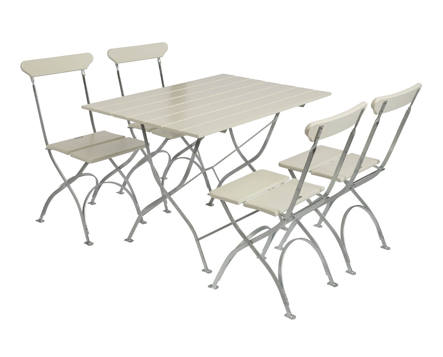 Bryggeribord + 4 st Bryggeristol Trädgårdsgrupp i vitlackad ek från Grythyttan