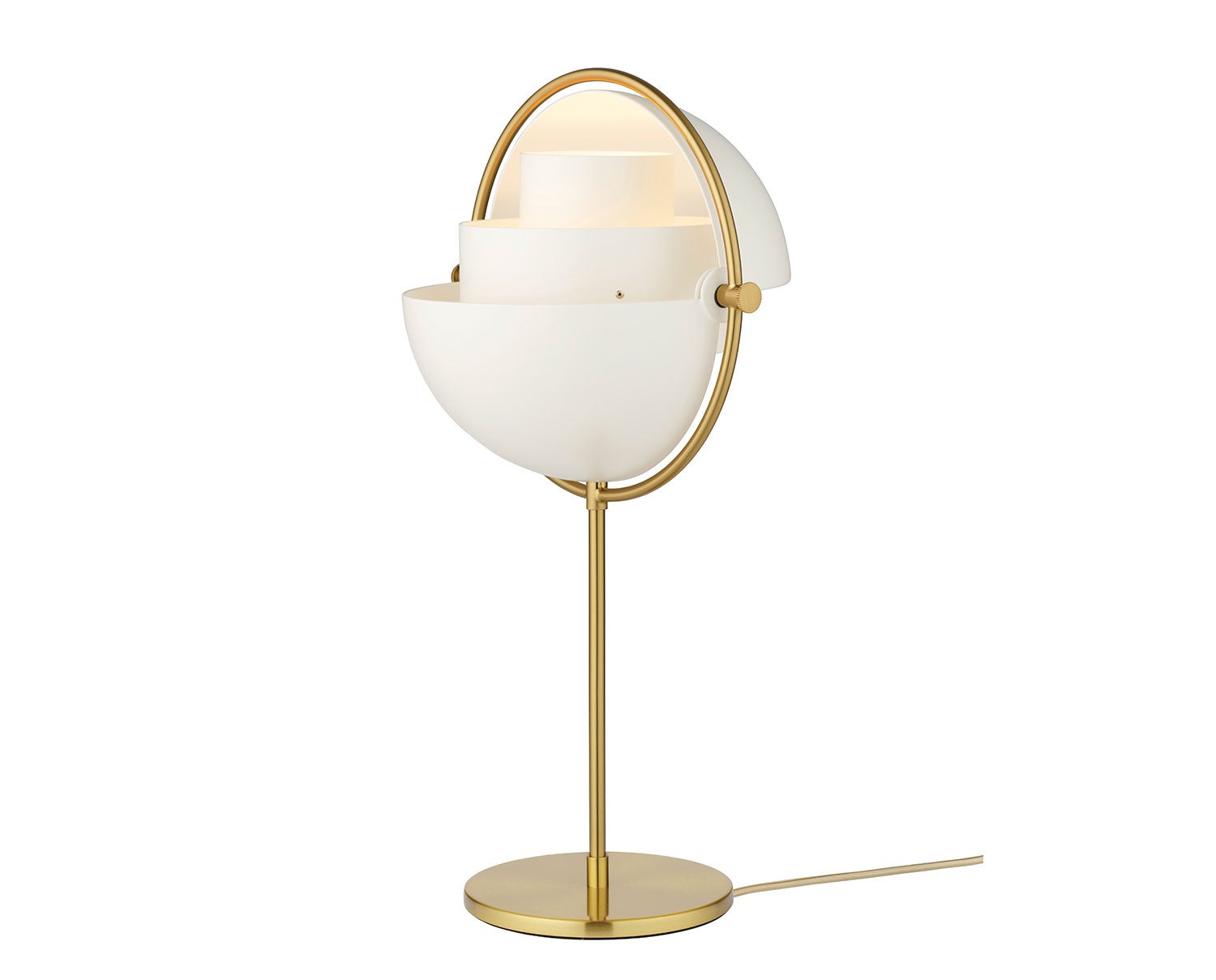 Multi-Lite Bordslampa Mässing, Vit