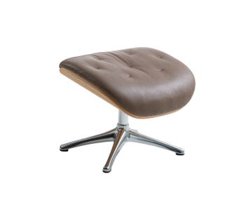 Volden Fotpall med fanérsidor med ben i polerad aluminium