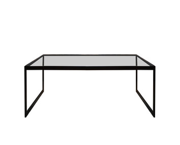 Square Soffbord 122 Svart / Glas