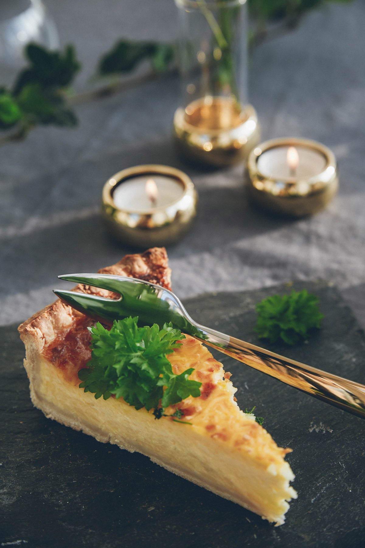 Gondolette Gaffel på paj dekorerad med persilja