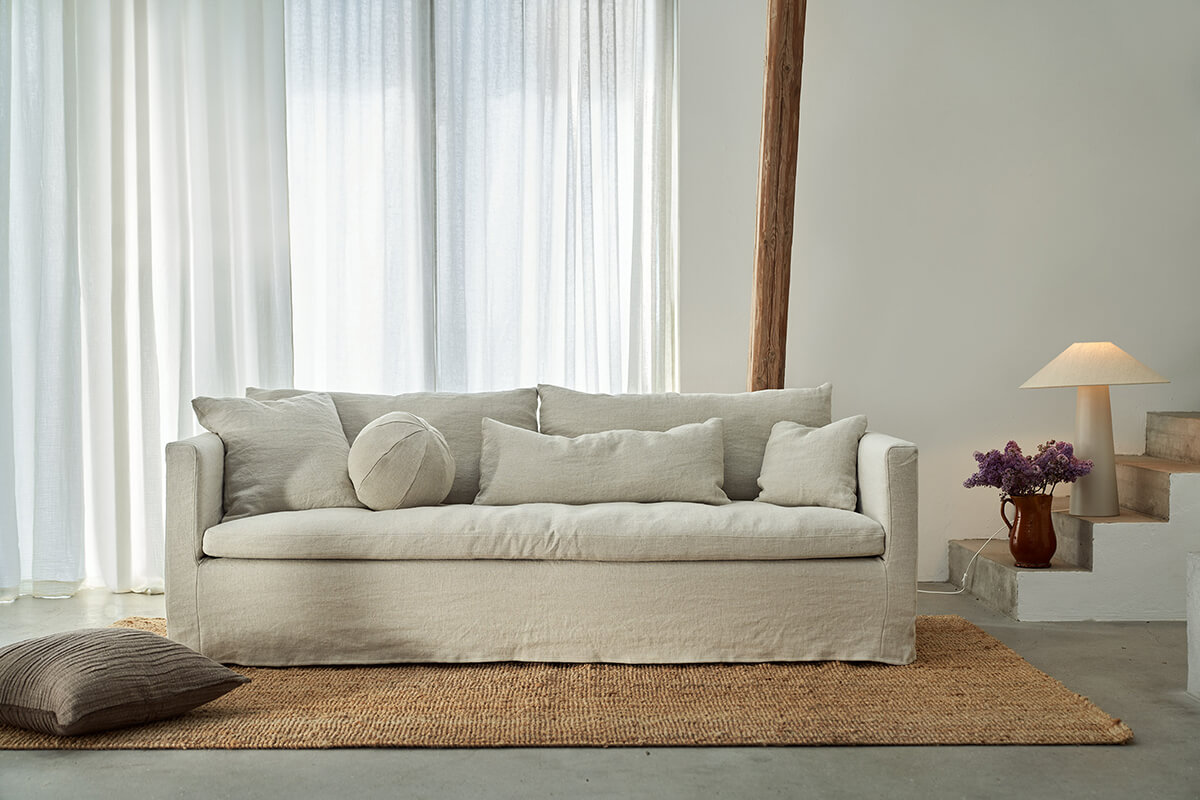Lill Soffa 3-sits i tyget Linen 007 1 Natural