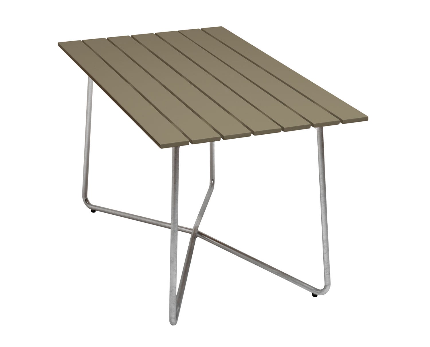 Bord B25A i ljusgrön lackad ek med varmförzinkat stativ