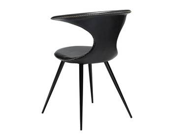 Flair Stol Svart Konstläder Raka Svarta Ben