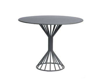 Roots matbord till uteplatsen grå stål från Svenska Fabrikant.