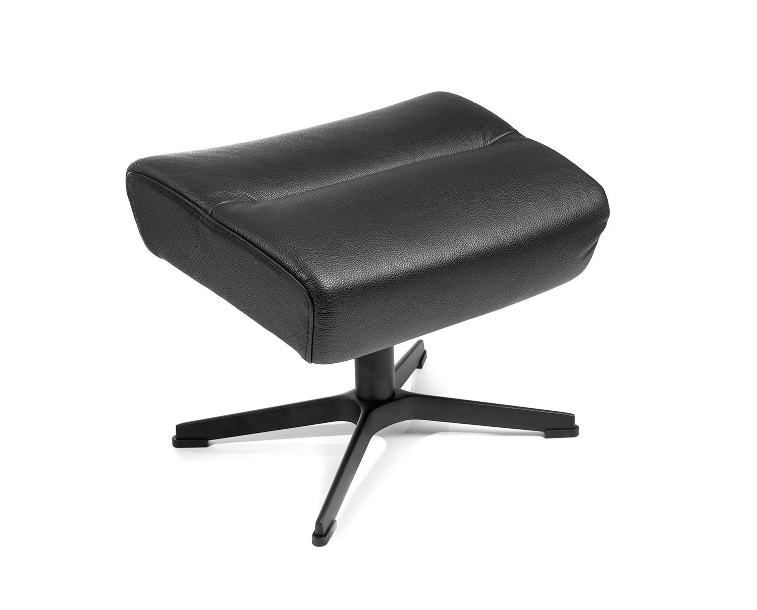 MyPlace Fotpall klädd i lädret Fantasy Black